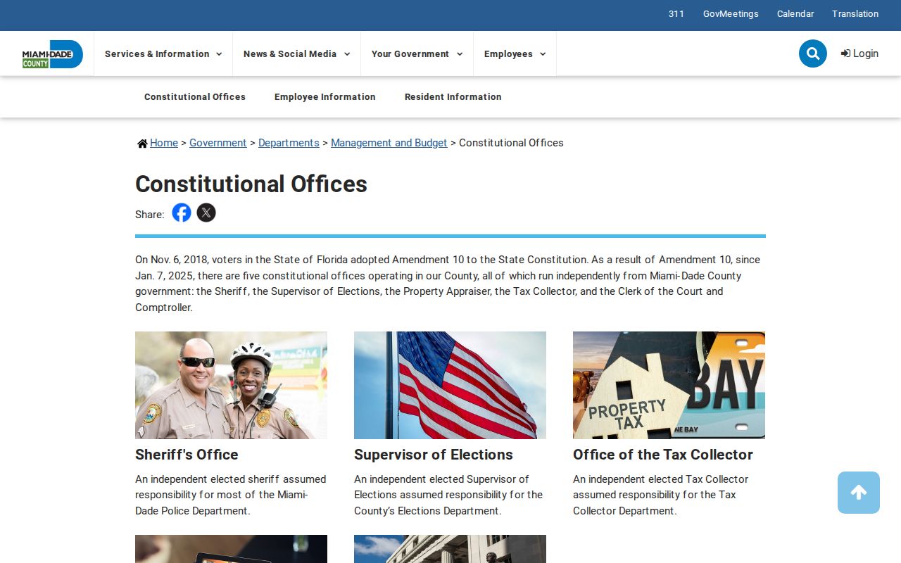 Miami-Dade constitutional offices information for records